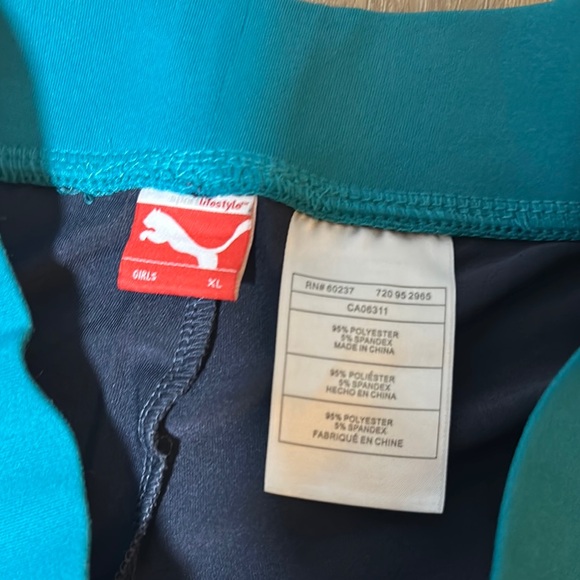 Puma Girl’s XL Blue Striped Side Track Sweatpants Active - Picture 4 of 5